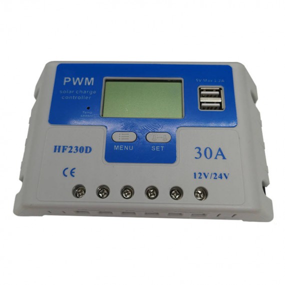 30A PWM Solar Controller 12V 24V with LCD Display #740