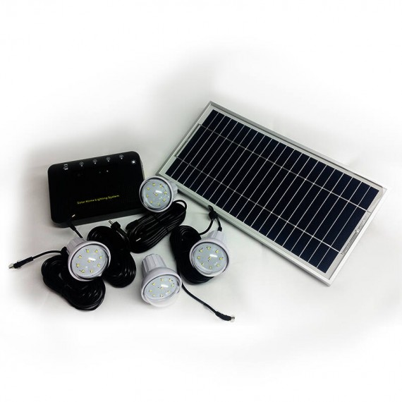 Solar Lighting Kit- 4 x 2W lights and 8W Solar Panel #434